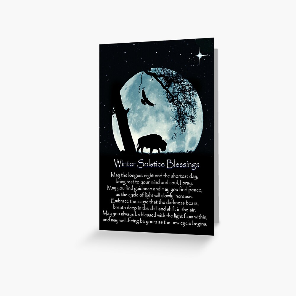 Native American Winter Solstice Blessings Greeting Card For Sale By Lazyl Redbubble