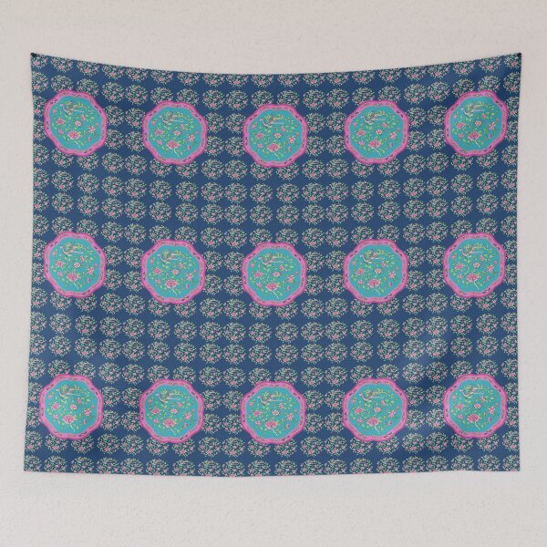 Item preview, Turquoise-Navy PERANAKAN PLATE designed and sold by designsMM.