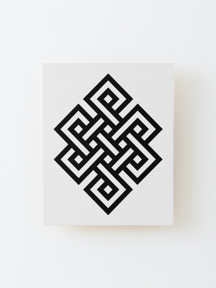 Alternate view of #Endless #Knot #Eternity #Buddhism Overhand Knot Mounted Print
