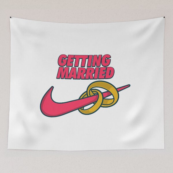 Item preview, Getting Married Nike bacherlette T-Shirt Stickers 09630 designed and sold by HustleChicken.