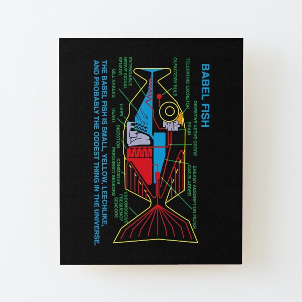NDVH Babel Fish H2G2 Wood Mounted Print
