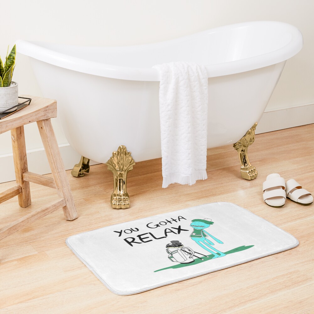 Mr. Meeseeks Quote T-shirt - You Gotta Relax - White Bath Mat