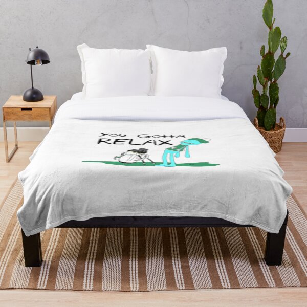 Mr. Meeseeks Quote T-shirt - You Gotta Relax - White Throw Blanket