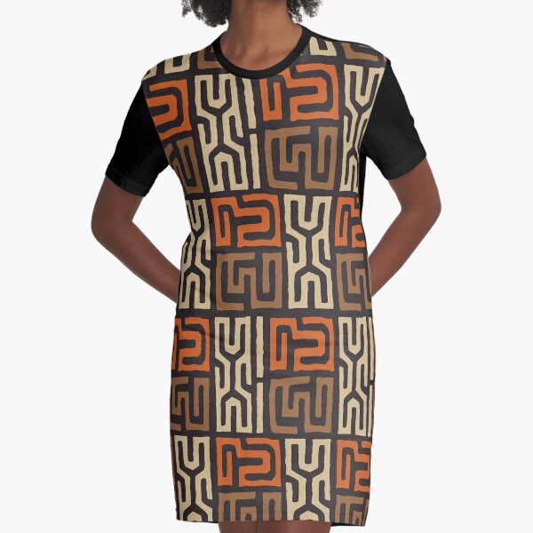 Kuba raffia pattern 1 Graphic T-Shirt Dress for Sale by 12points