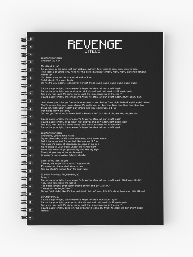 Revenge Lyrics Spiral Notebook By Shakedb07 Redbubble