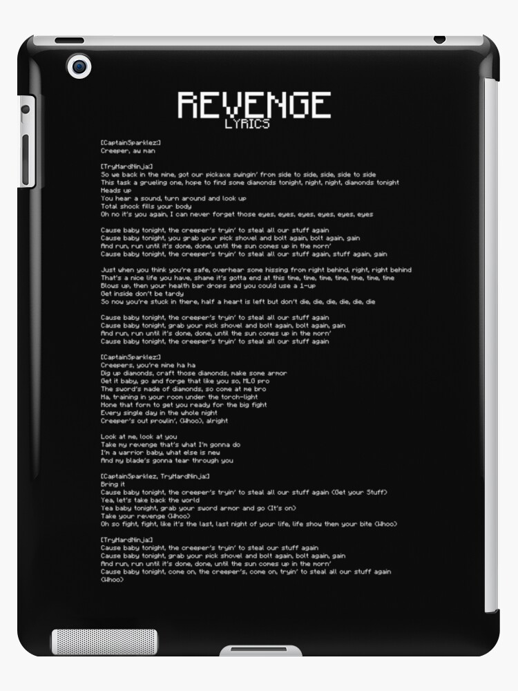 Revenge Lyrics Ipad Case Skin By Shakedb07 Redbubble