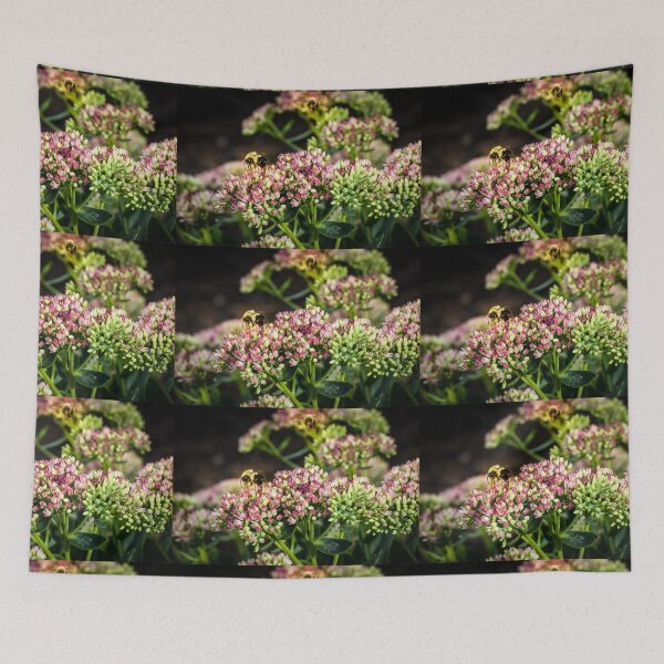 Item preview, Bees On Sedum (Stonecrop) Flowers In The Garden designed and sold by Robert Alsop.