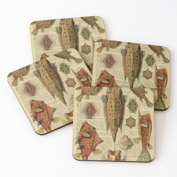 Item preview, Ancient fish on old book page, vintage print designed and sold by Art by Lilia.