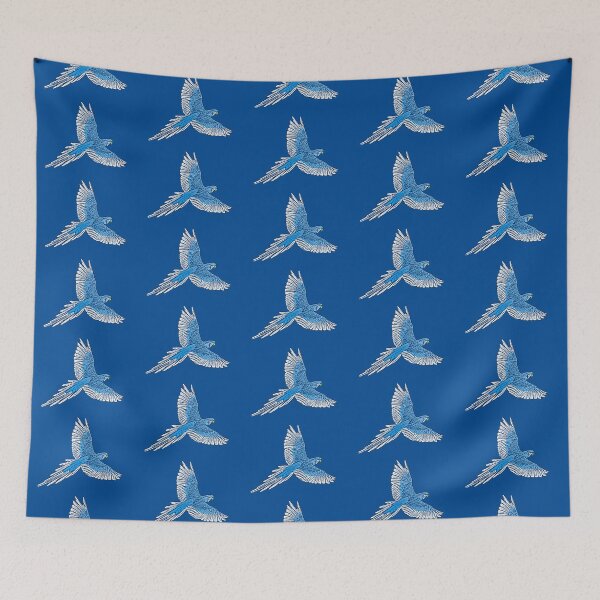 Item preview, Parrot in Flight, Cobalt Blue and White designed and sold by Marymarice.