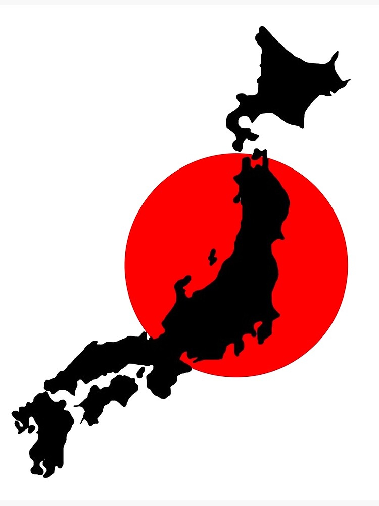 Japanese Japan Map And Flag Postcard By Tomsredbubble Redbubble