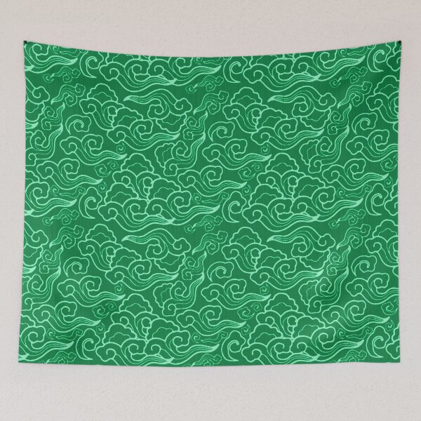 Item preview, Vintage Japanese Clouds, Jade Green  designed and sold by Marymarice.