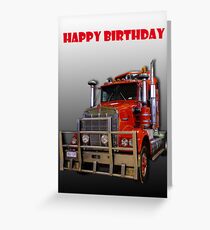 Red Kenworth Truck Happy Birthday Greeting Card