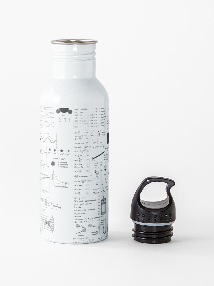 Alternate view of Physics Equations - Physics Formulas Water Bottle