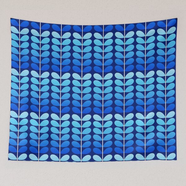 Item preview, Mid-Century Danish Leaves, Navy and Cobalt Blue designed and sold by Marymarice.
