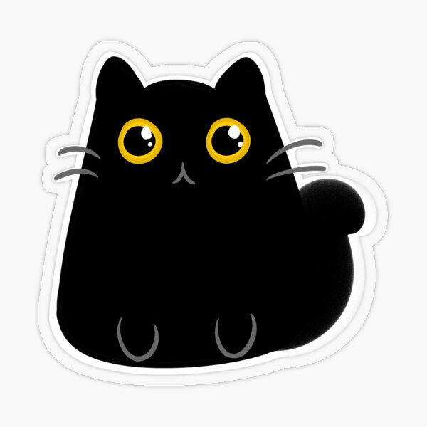 Cute cartoon black cat sticker