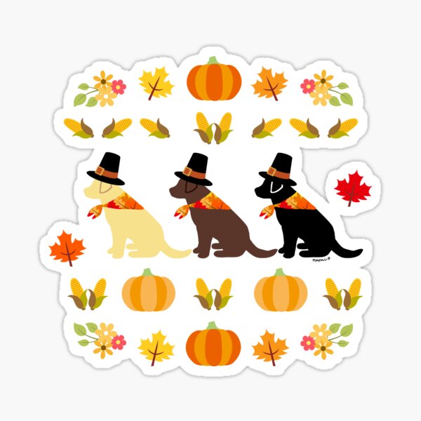 Happy Thanksgiving Labrador Retriever Sticker