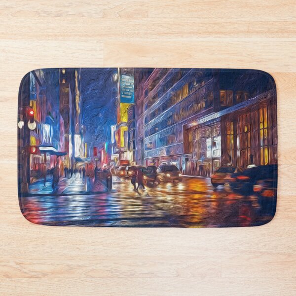 Item preview, Digital Art Composition of New York streets at night. designed and sold by davidelder.