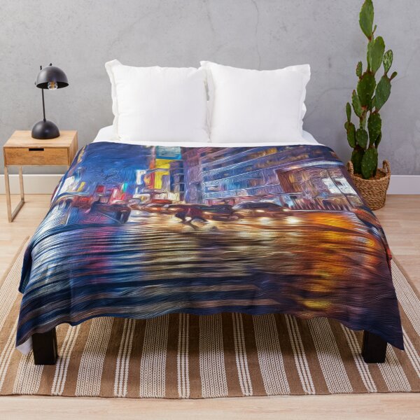 Item preview, Digital Art Composition of New York streets at night. designed and sold by davidelder.
