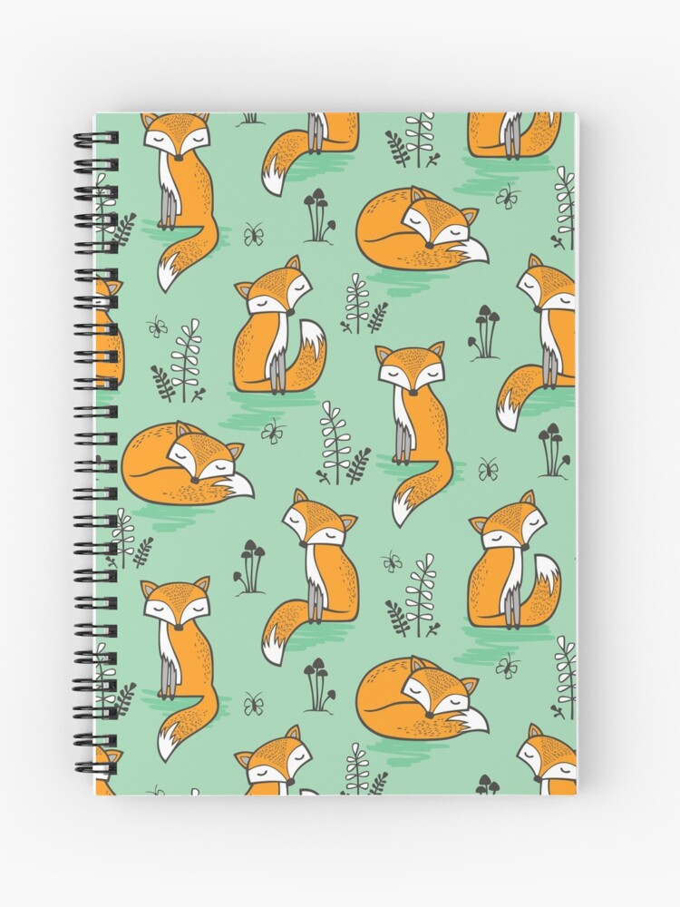 Thumbnail 1 of 3, Journal, Dreamy Fox in Green designed and sold by CajaDesign.