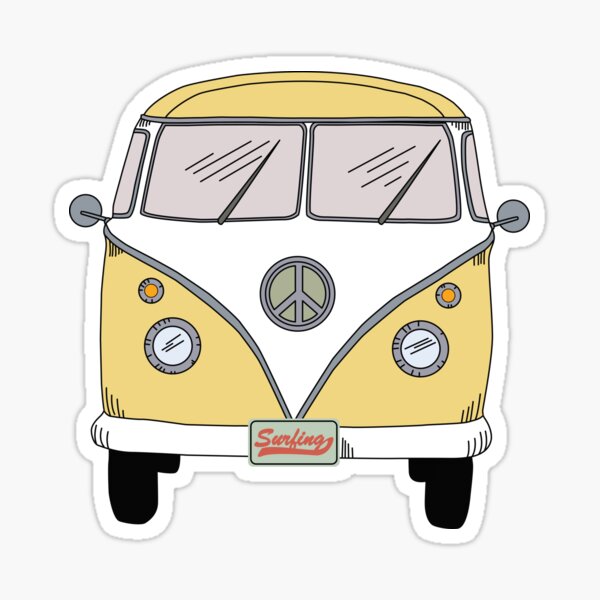 Retro Surf Van Sticker Sticker