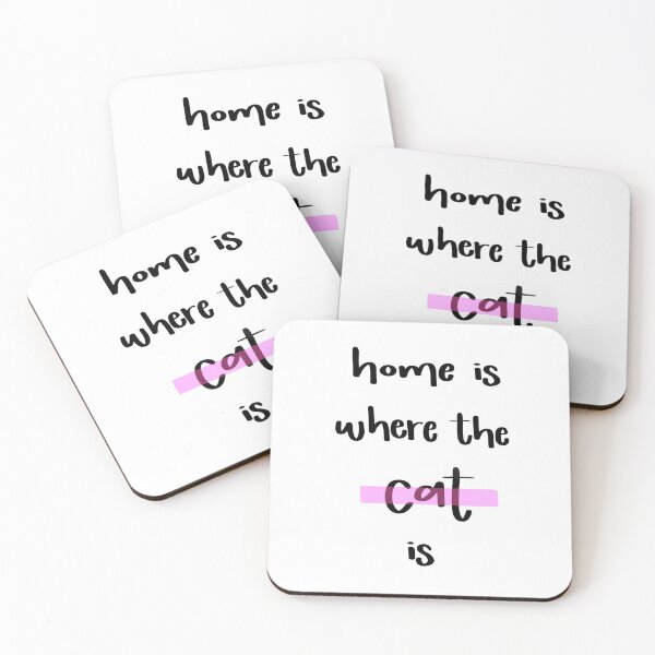 Item preview, Home is Where the Cat is - Pink designed and sold by On The Lash.