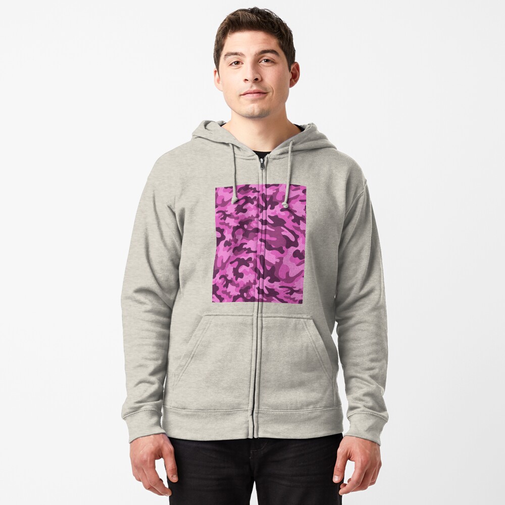 pink camo zip up hoodie