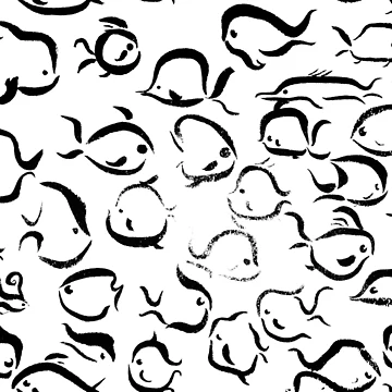 Artwork thumbnail, Tiny Fish Pattern In Ink by Peter Hertzberg