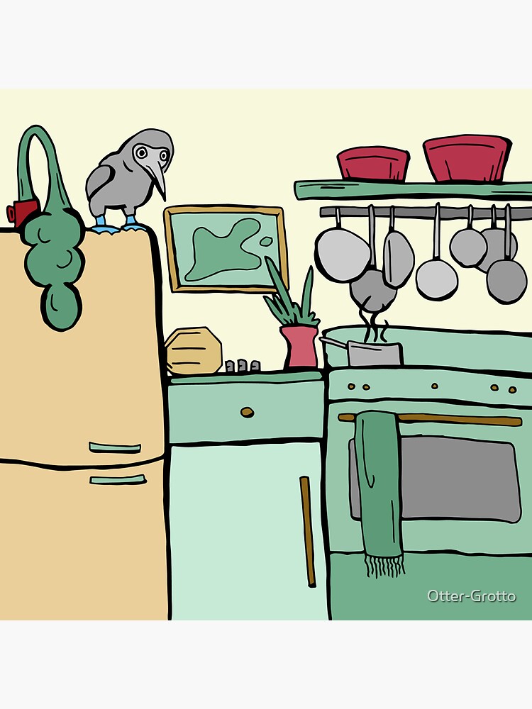 Kitchen Scene with Blue-Footed Booby by Otter-Grotto