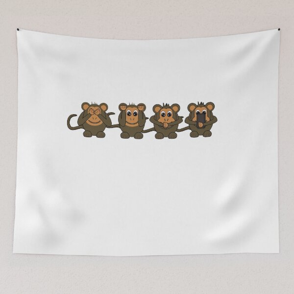 Item preview,  Three monkeys, a fourth monkey is new designed and sold by BiPasternak.
