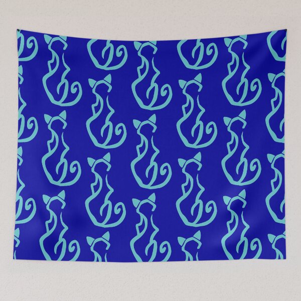 Item preview, Cat Glyph (blue) designed and sold by Argent Whiskers.