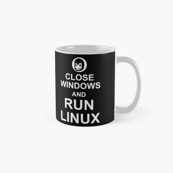 Vista previa del artículo con la obra «Cierre Windows y ejecute Linux - Diseño divertido para geeks de software libre», diseñado y vendido por ramiro.