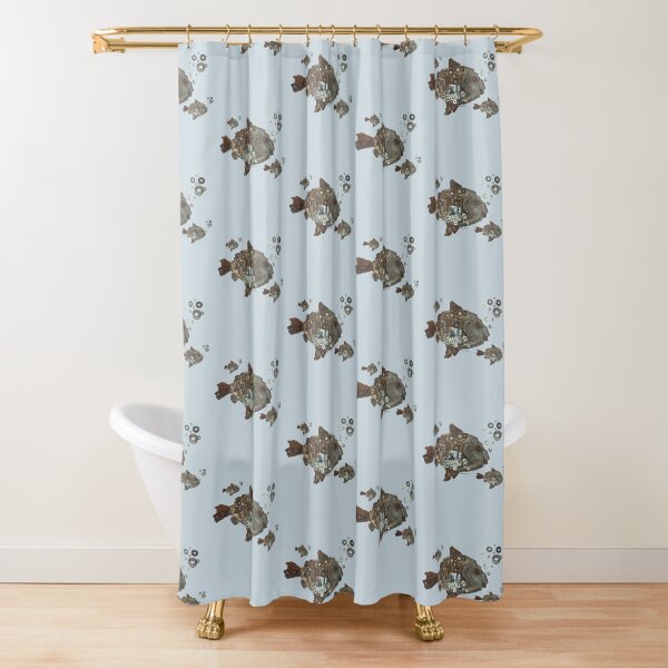 Sea-Bass-Tin the Fish Shower Curtain