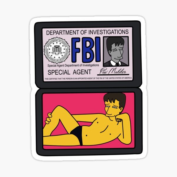 Fox Mulder FBI Pegatina