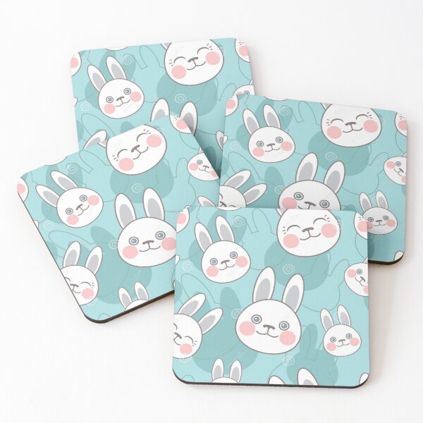 Item preview, Happy smiley rabbit patterns designed and sold by johnrk.