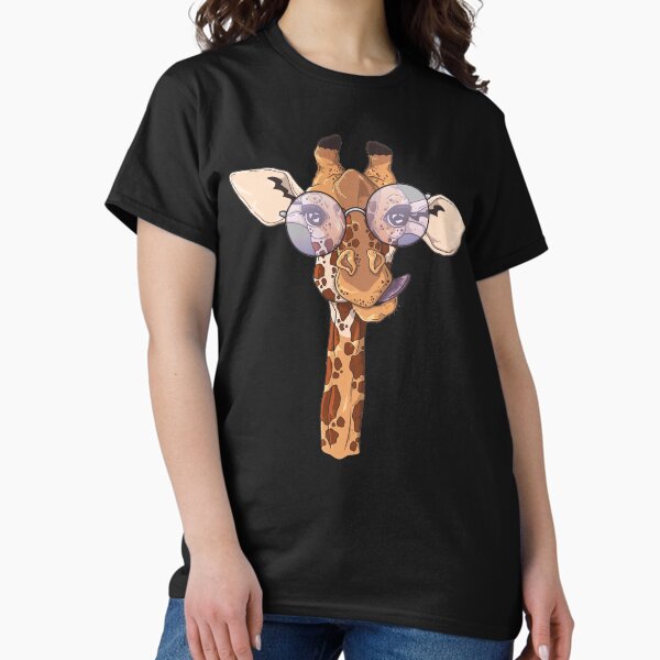 Item preview, Cute Giraffe With Pink Round Shaped Glasses designed and sold by amos20111.