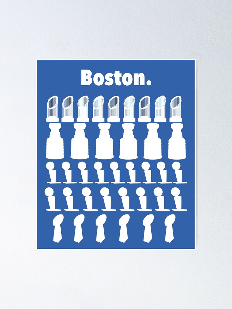 Boston Blue Sports Poster, New England Patriots, Boston Celtics, Bruins,  Red Sox