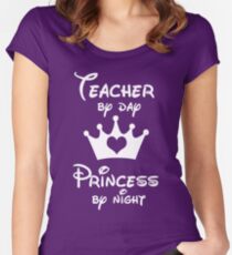 Teacher By Day Princess By Night Women's Fitted Scoop T-Shirt