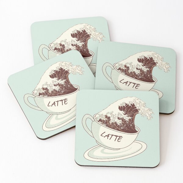 Item preview, Dramabite The Great Wave of Cafe Latte Coffee designed and sold by dramabite.