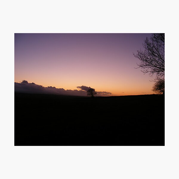 Sunset Looking From Oldborough, Devon. Photographic Print