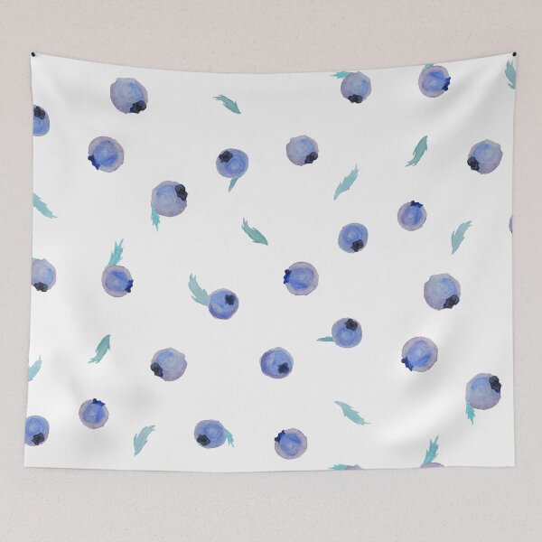 Item preview, Blueberry Pattern Watercolor designed and sold by lovelyinkshop-.