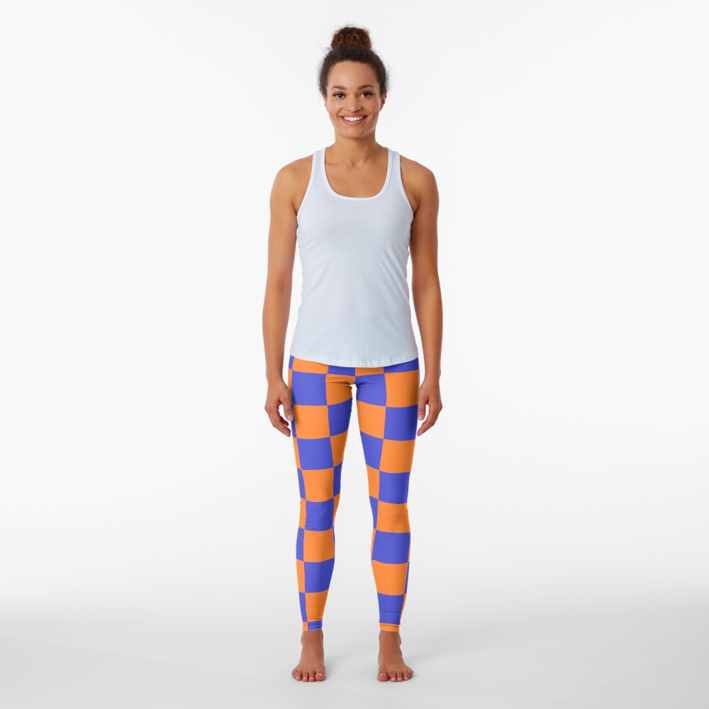 Checkered Blue and Orange Leggings