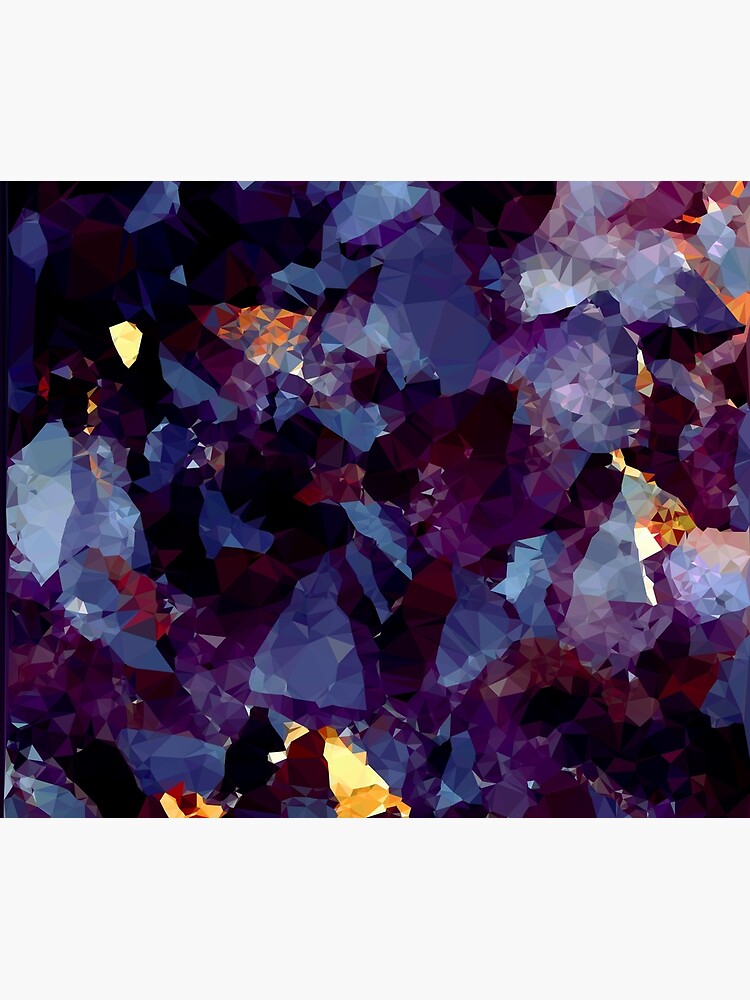Blue Gold Purple Crystal Low Poly Geometric Triangles by bragova