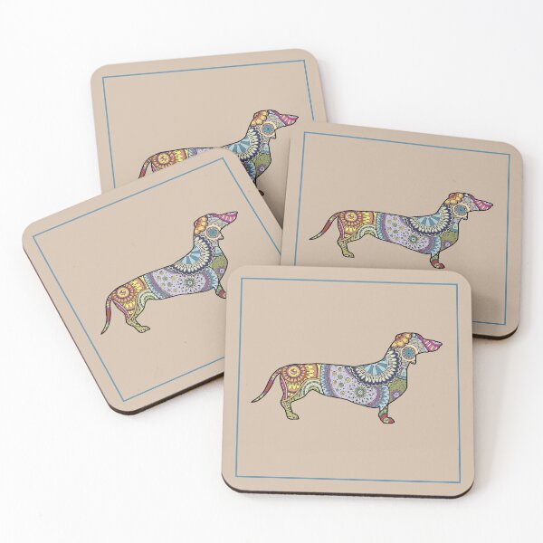  Dachshund Weiner Dog Gift Cork 4 Pack Drink Coasters Set -  Basic Design Wiener Dog Decor - Perfect Decoration for Doxie Lovers : Home  & Kitchen