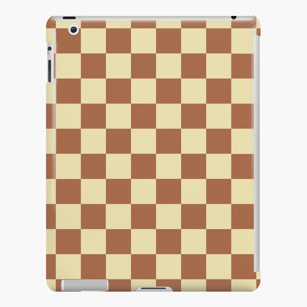 Tan Brown and Chocolate Brown Checkerboard iPad Case & Skin for