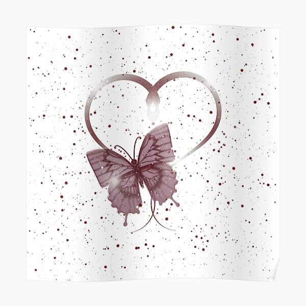 Poster Joli Papillon Rose Blush Flottant Sur Le Fond Des Vignes Et Des Eclaboussures De Peinture Par Kmcfarland13 Redbubble