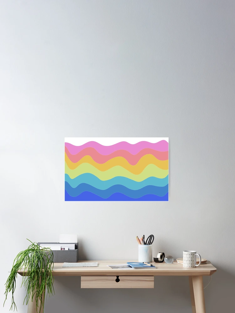 Thumbnail 2 of 3, Poster, Colorful waves designed and sold by FunkyPattern.