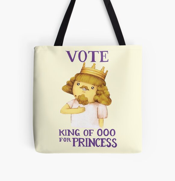 Vote king of Ooo for Princess - Adventure Time All Over Print Tote Bag