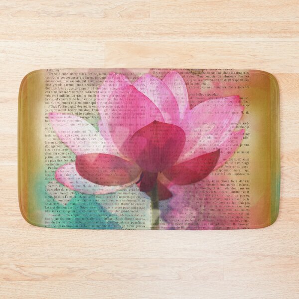 Item preview, Botanical print, on old book page - lotus designed and sold by Art by Lilia.