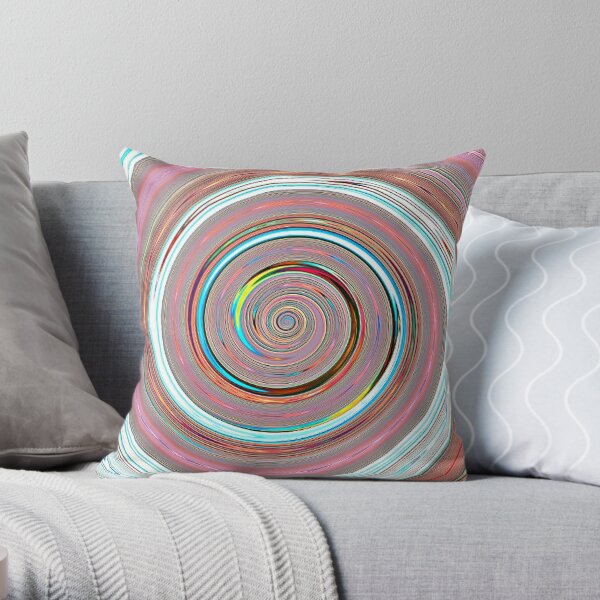 Re-Created Spin Painting (Heather & Copper) by Robert S. Lee Throw Pillow