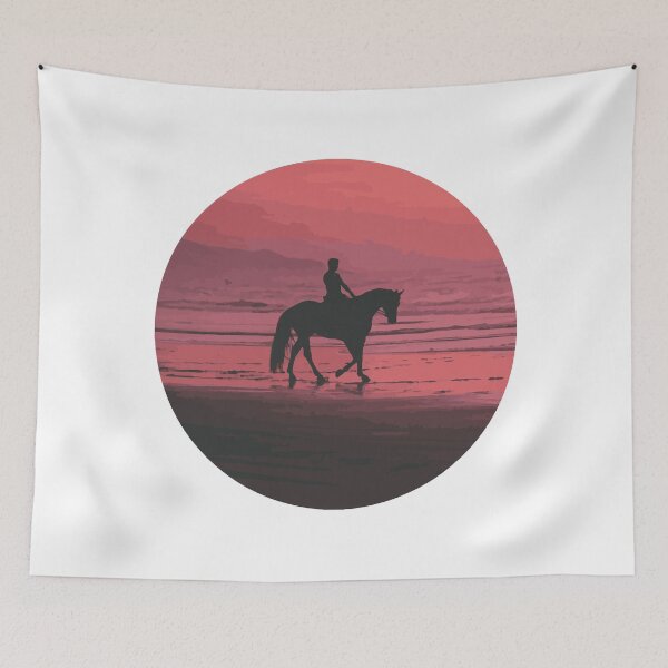 Item preview, horseback riding on a beach at sunset designed and sold by StudioUnrefined.